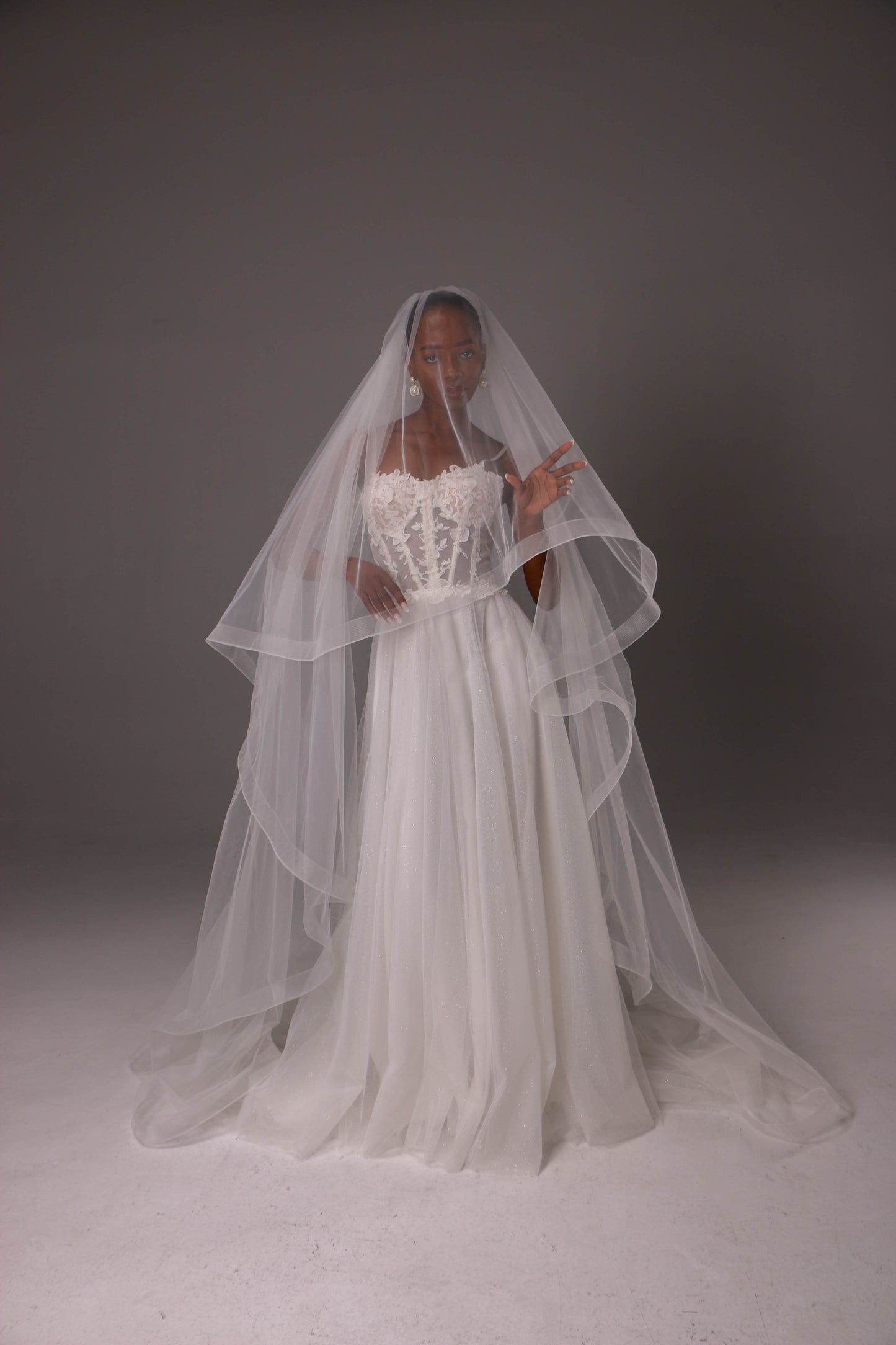 Two-Tier Horsehair Edge Bridal Veil