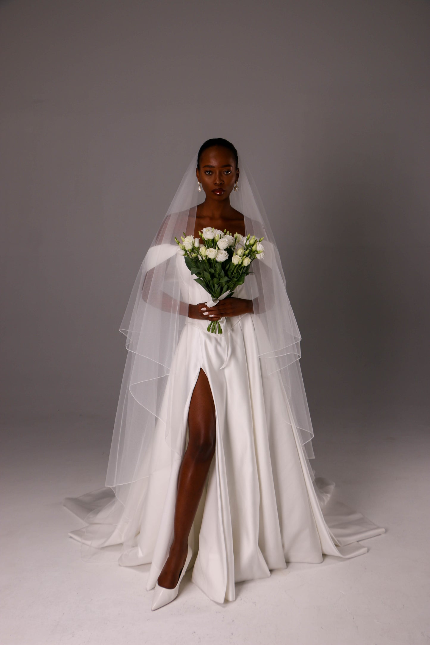 Two Tier Wedding Veil with Pencil Edge  - M1060