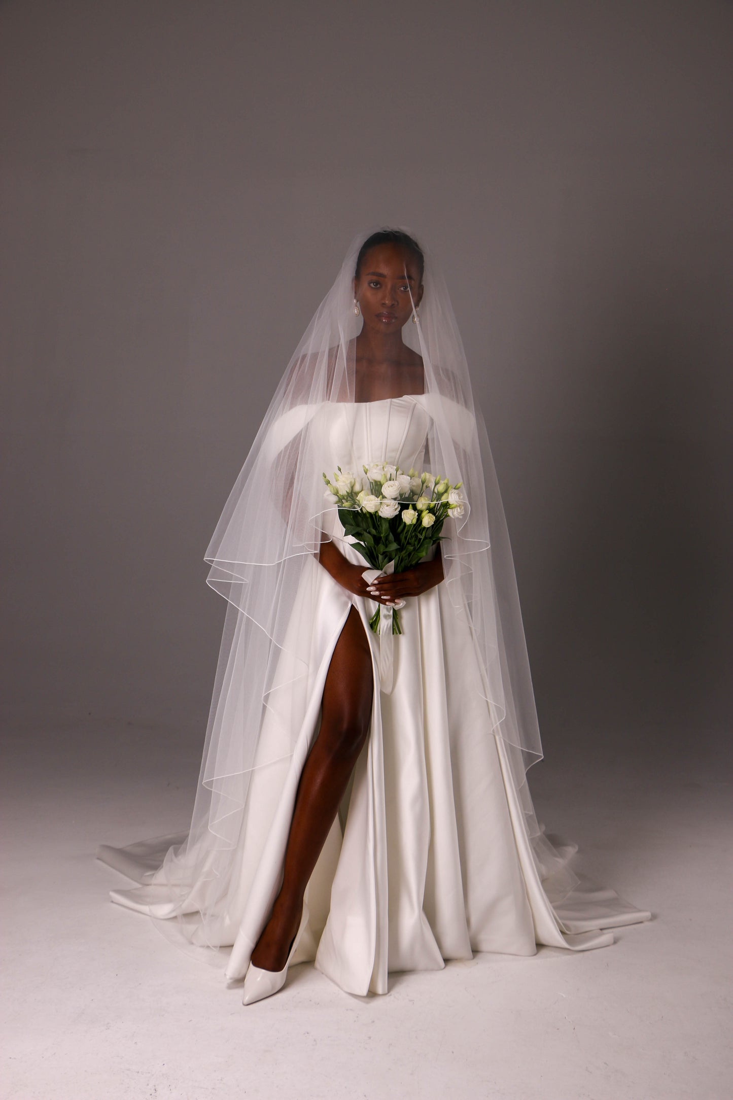 Two Tier Wedding Veil with Pencil Edge
