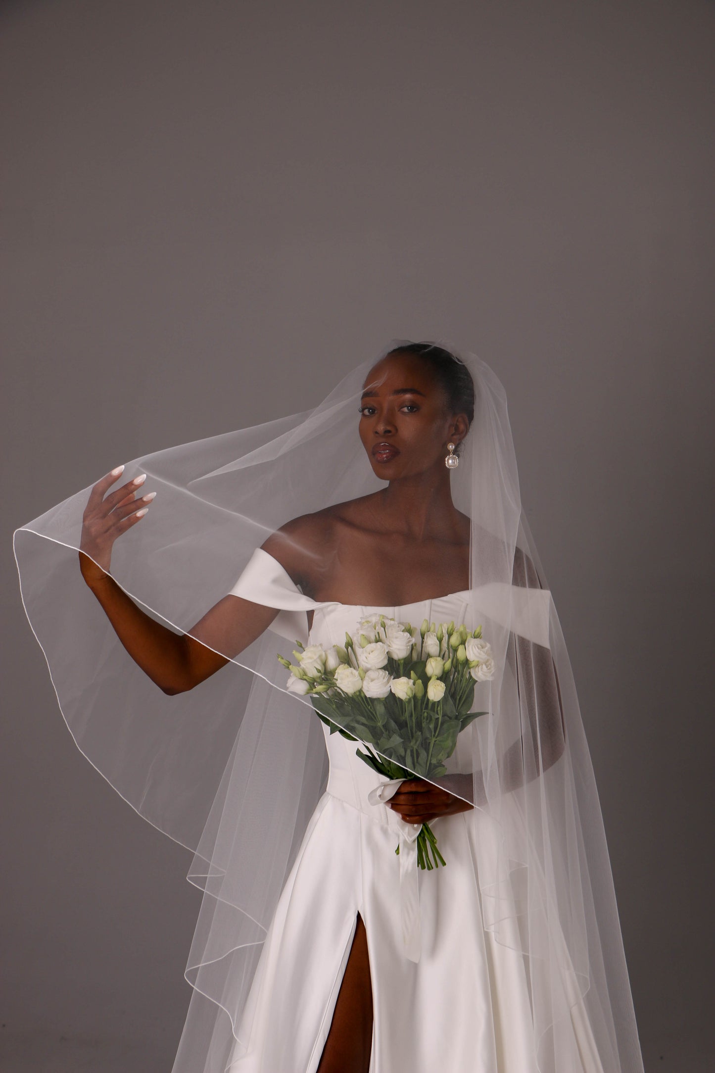 Two Tier Wedding Veil with Pencil Edge  - M1060