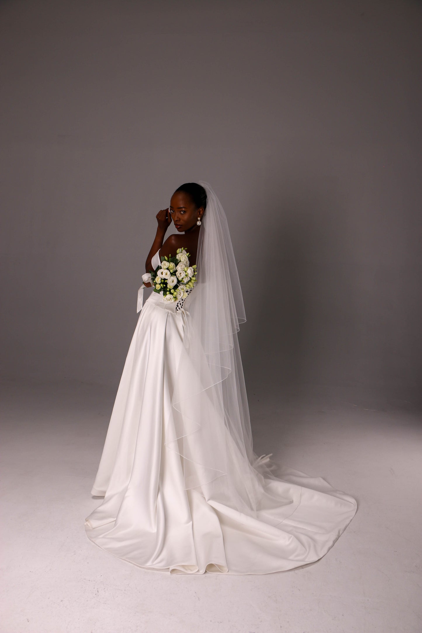 Two Tier Wedding Veil with Pencil Edge