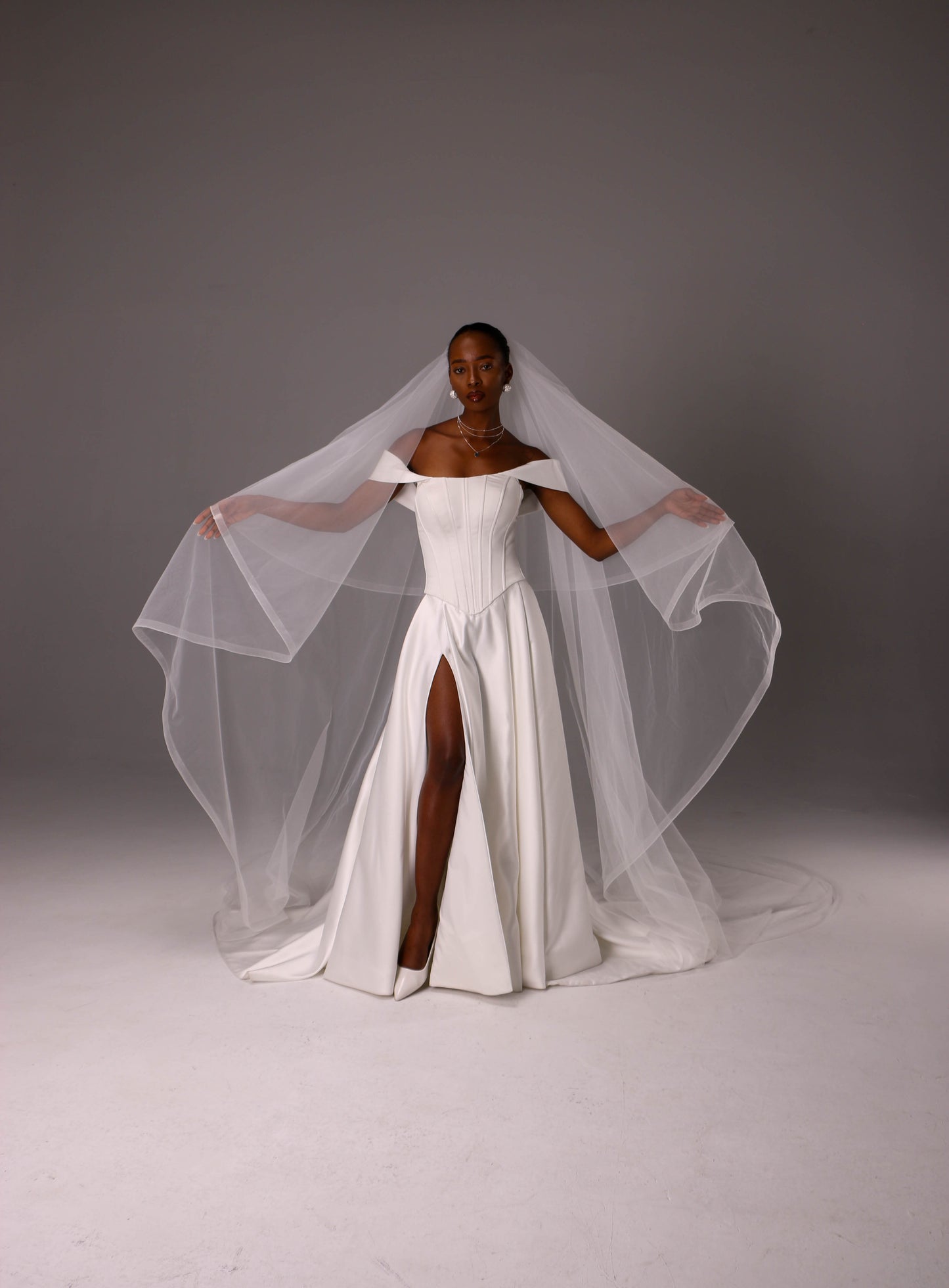 Elegant Two Tier Veil with Horsehair Edge