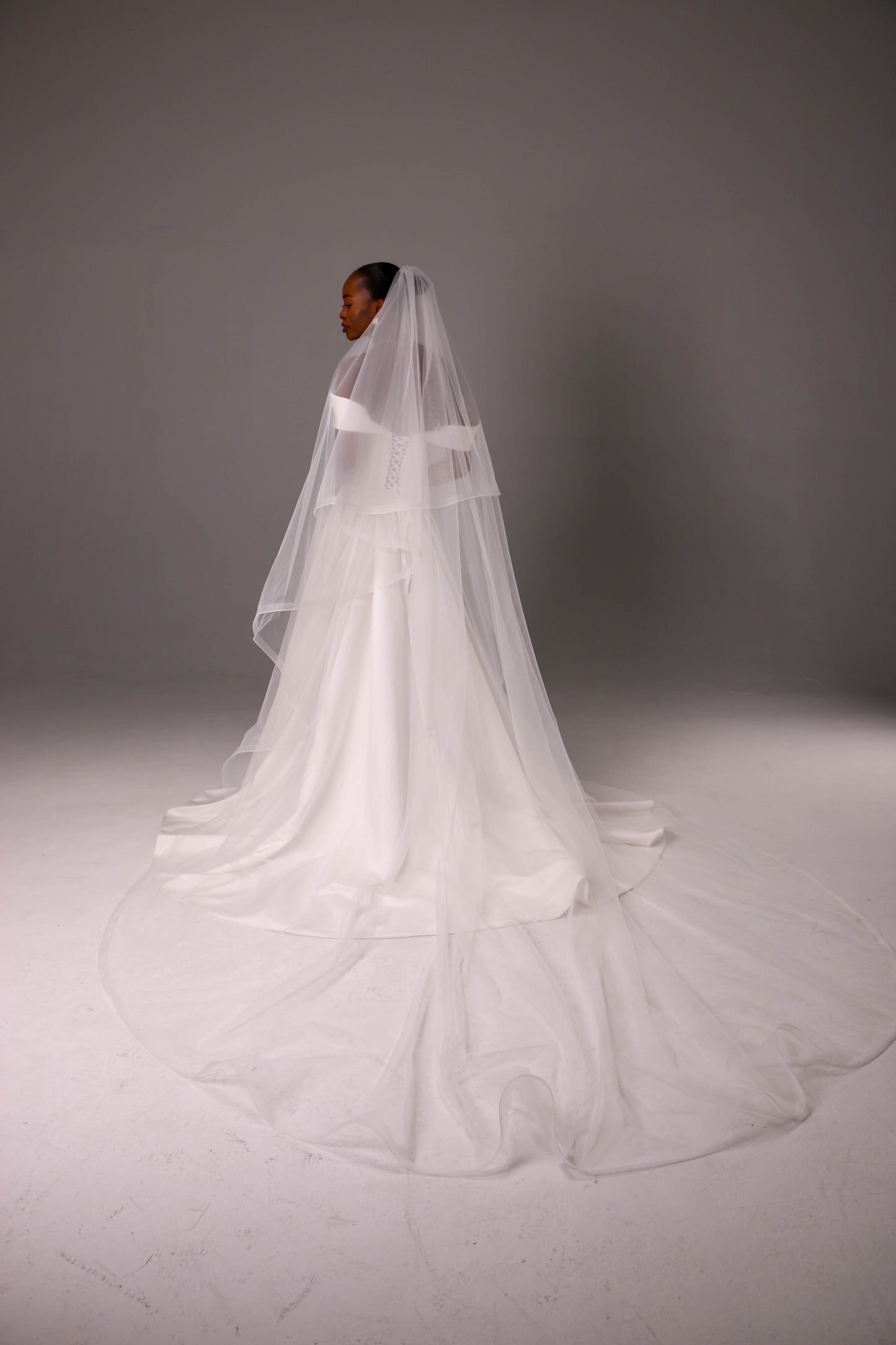 Elegant Two Tier Veil with Horsehair Edge