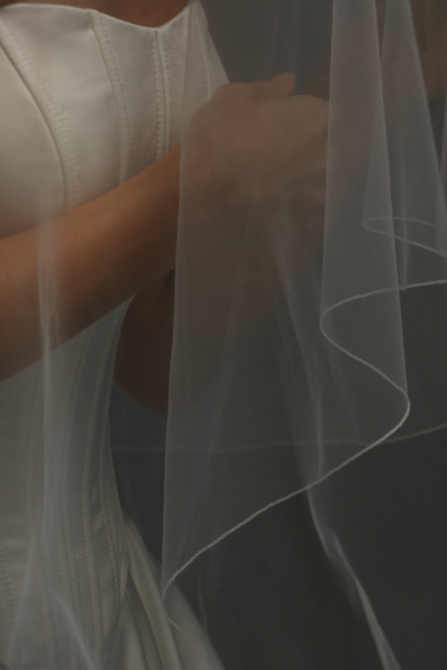 2-Layer Cathedral Wedding Veil – Classic Ivory Bridal Veil with Pencil Edge, Minimalist & Modern Design