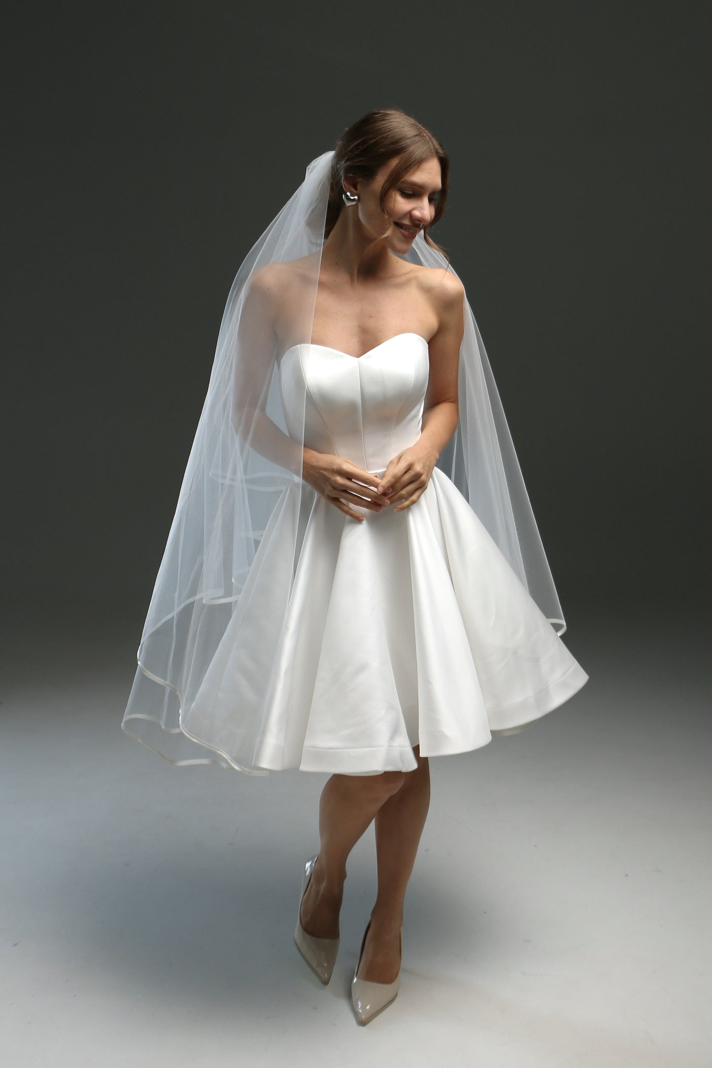 Two-Layer Wedding Veil with Satin Edge – Cathedral or Chapel Length in Ivory or White