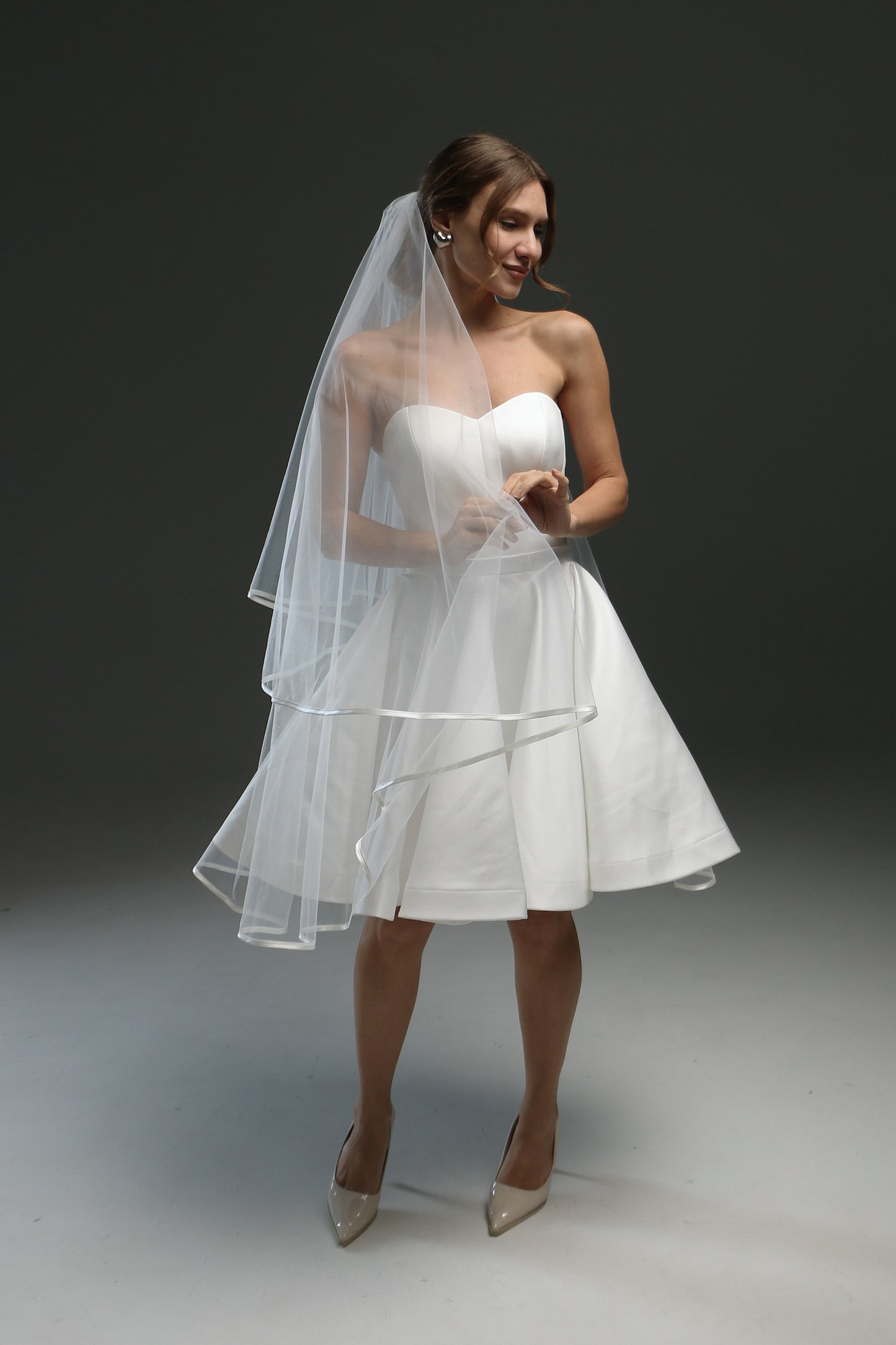 Two-Layer Wedding Veil with Satin Edge – Cathedral or Chapel Length in Ivory or White