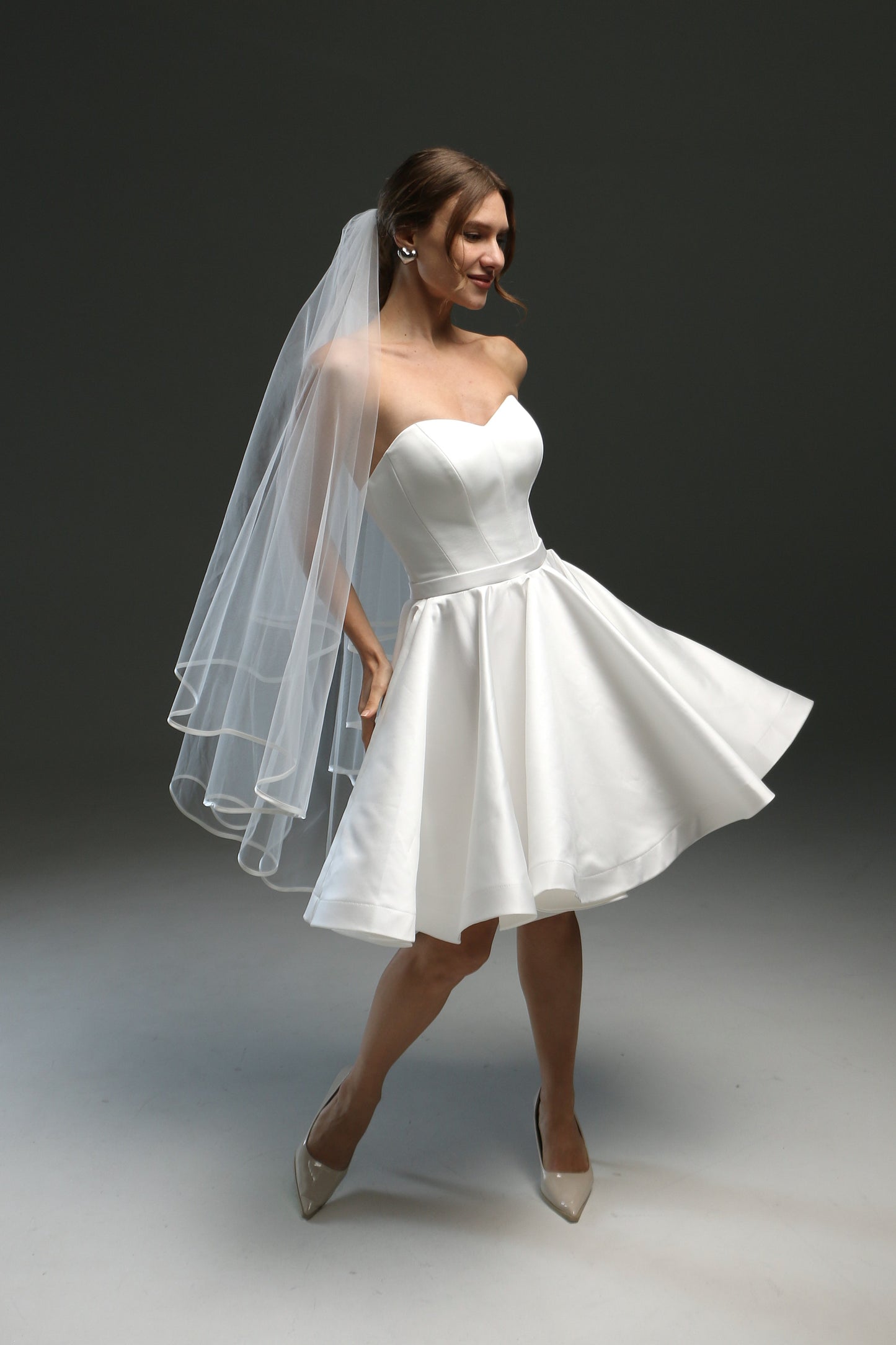 Two-Layer Wedding Veil with Satin Edge – Cathedral or Chapel Length in Ivory or White