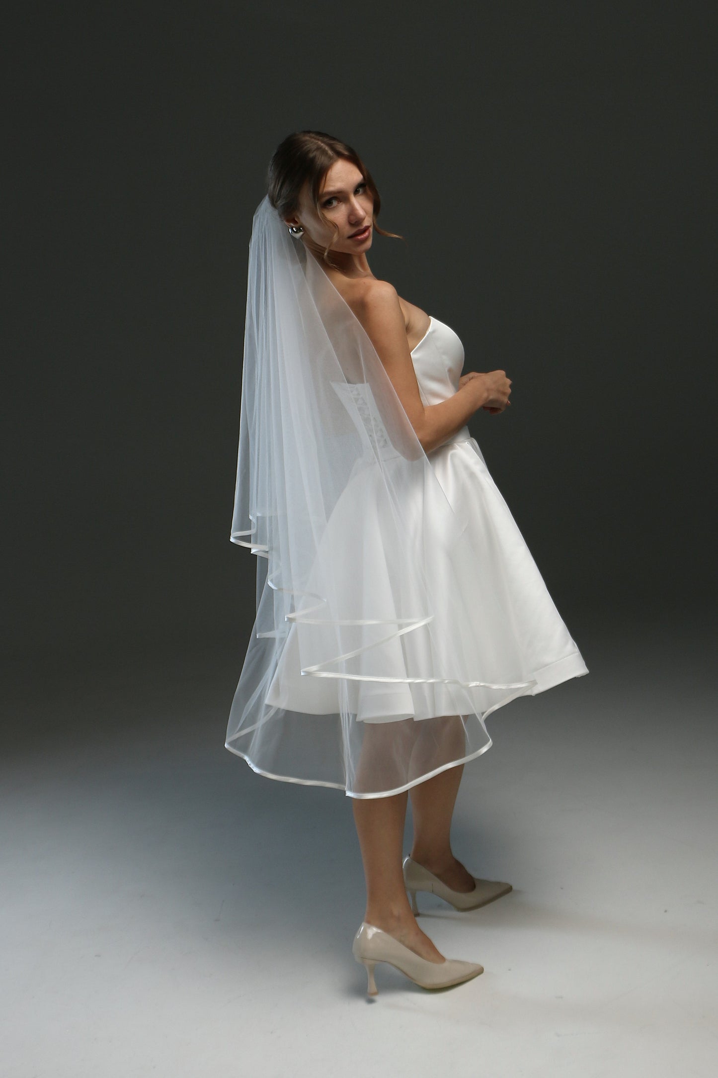 Two-Layer Wedding Veil with Satin Edge – Cathedral or Chapel Length in Ivory or White