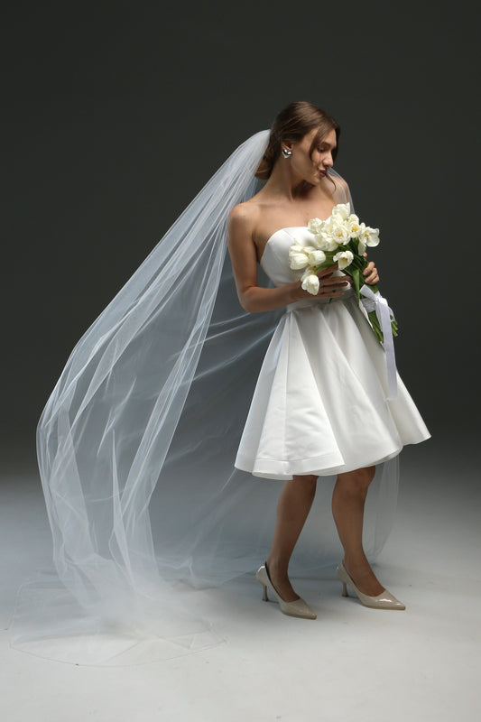 Bridal Pencil Veil - Customized Length and Style Available - M1052