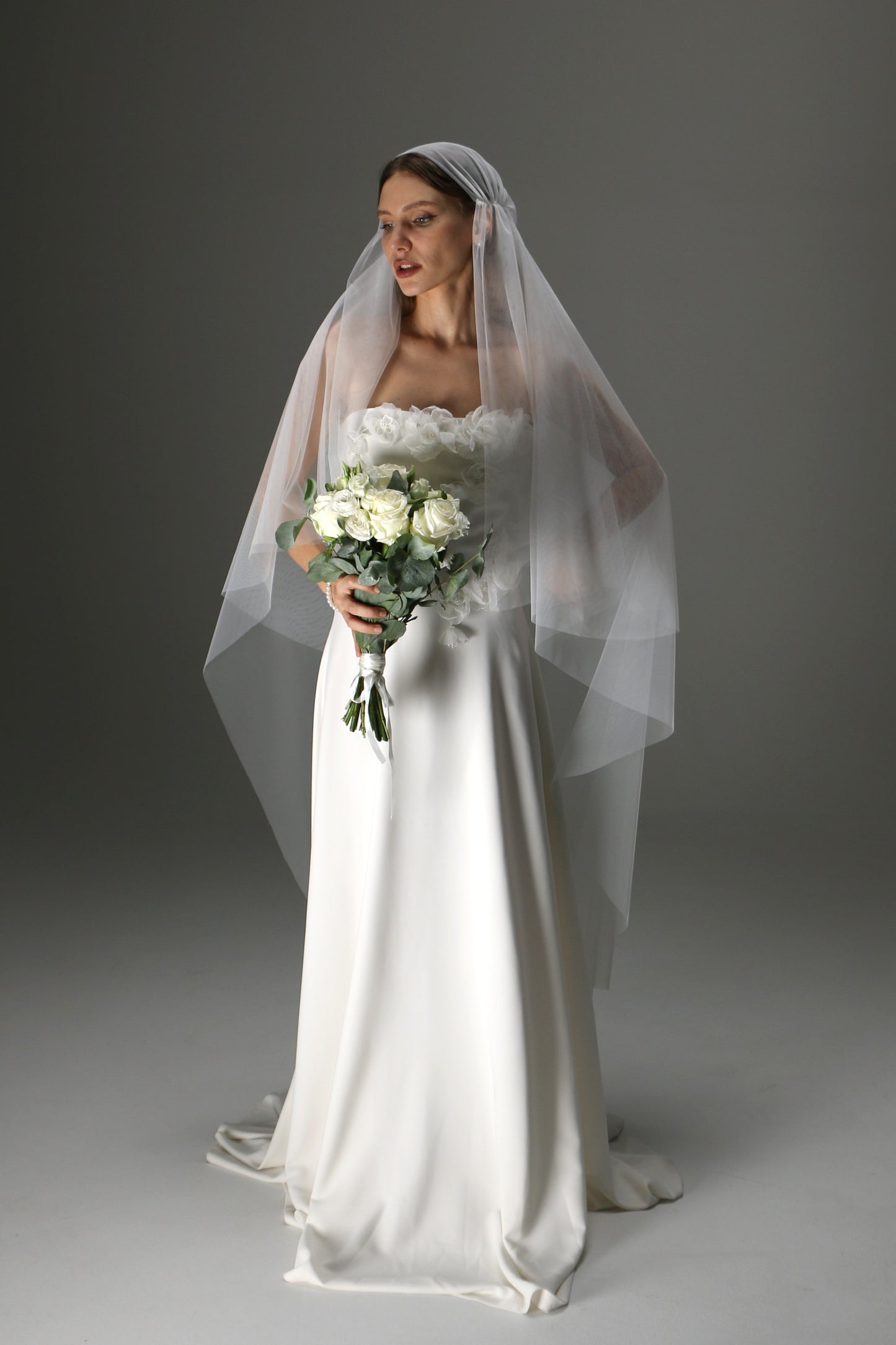 Juliet Cap Veil with Two Layers – Boho Vintage Bridal Veil - M1001