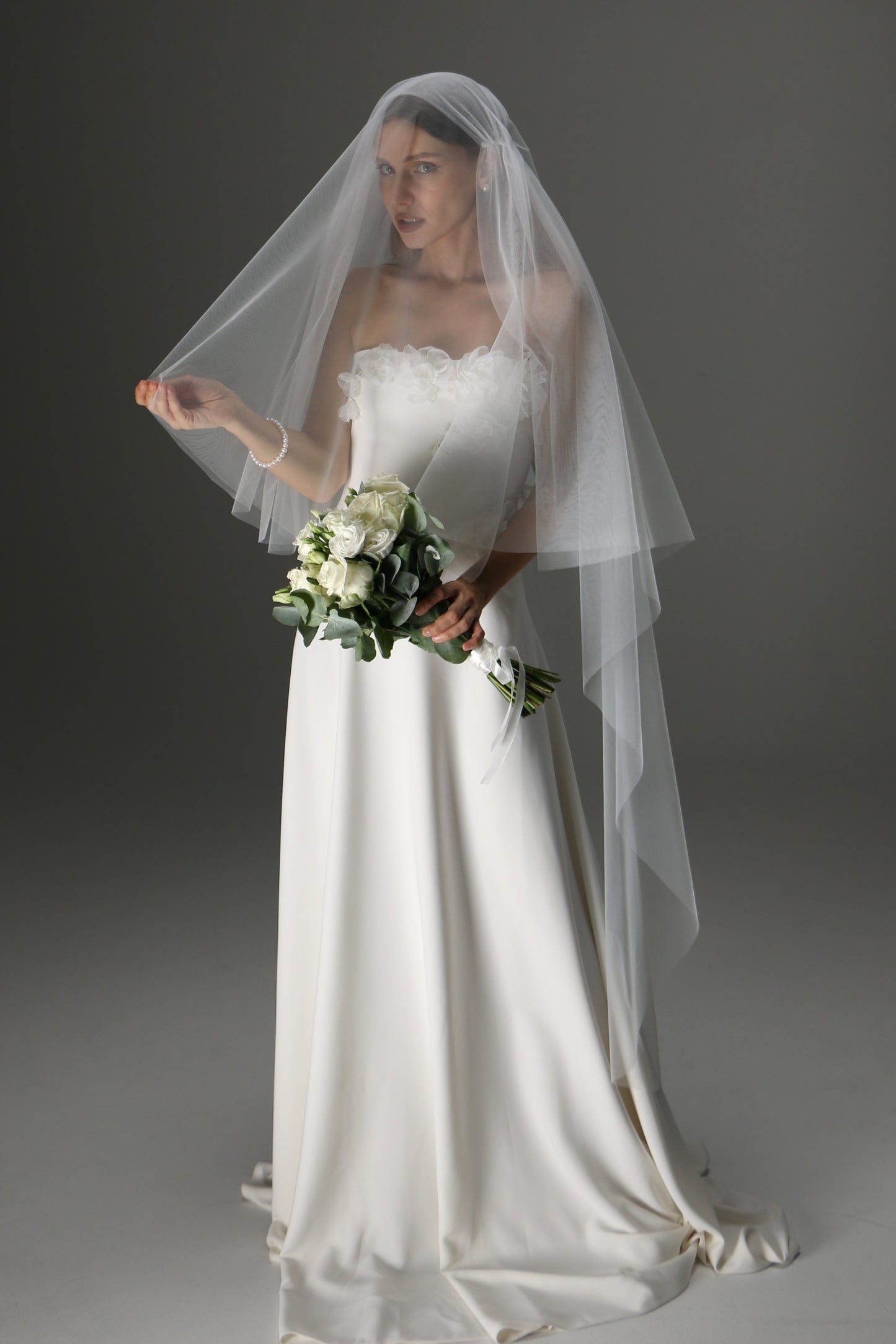 Juliet Cap Veil with Two Layers – Boho Vintage Bridal Veil - M1001