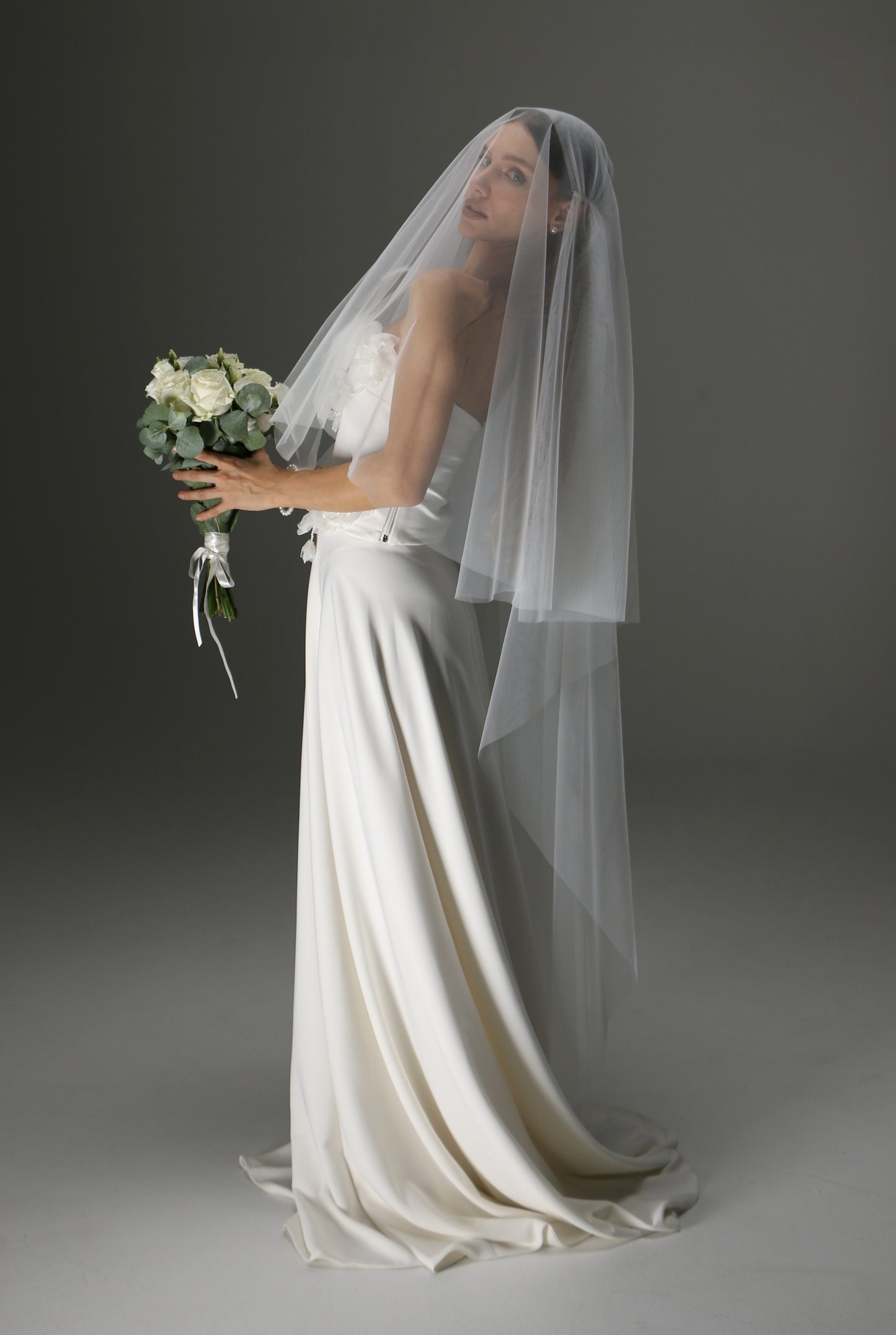 Juliet Cap Veil with Two Layers – Boho Vintage Bridal Veil - M1001