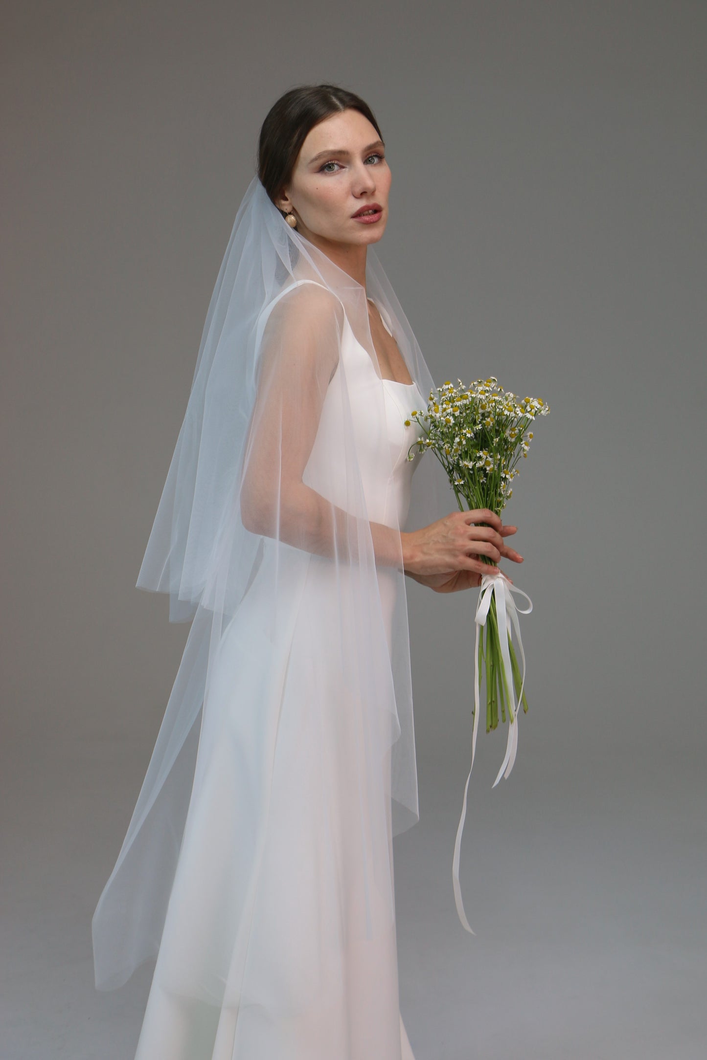 Blusher Veil-Chapel Length Veil-Simple Wedding Veil-Boho Veil | Custom Veil