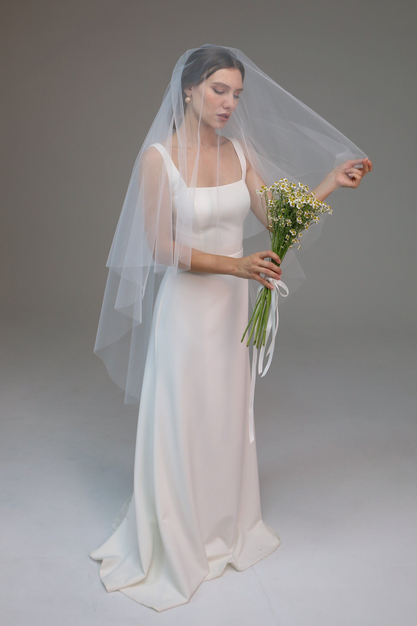 Blusher Veil-Chapel Length Veil-Simple Wedding Veil-Boho Veil | Custom Veil