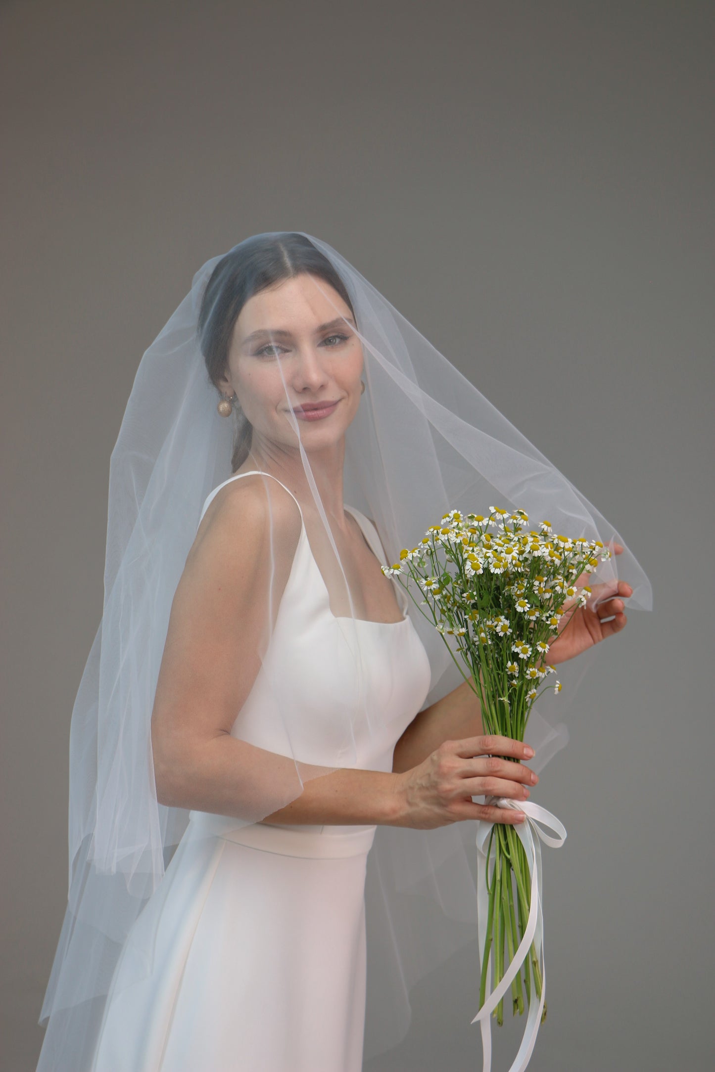 Blusher Veil-Chapel Length Veil-Simple Wedding Veil-Boho Veil | Custom Veil