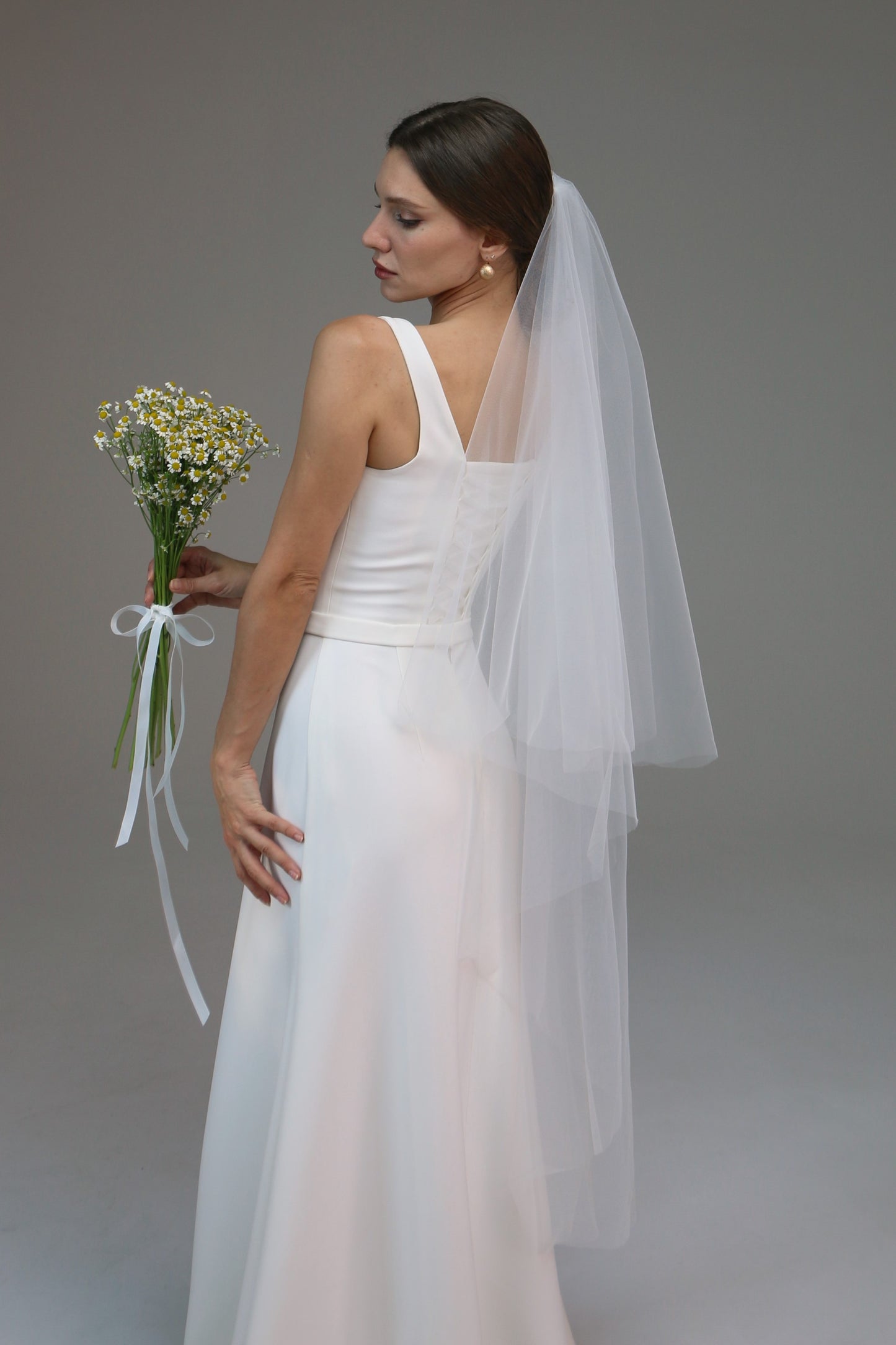 Blusher Veil-Chapel Length Veil-Simple Wedding Veil-Boho Veil | Custom Veil