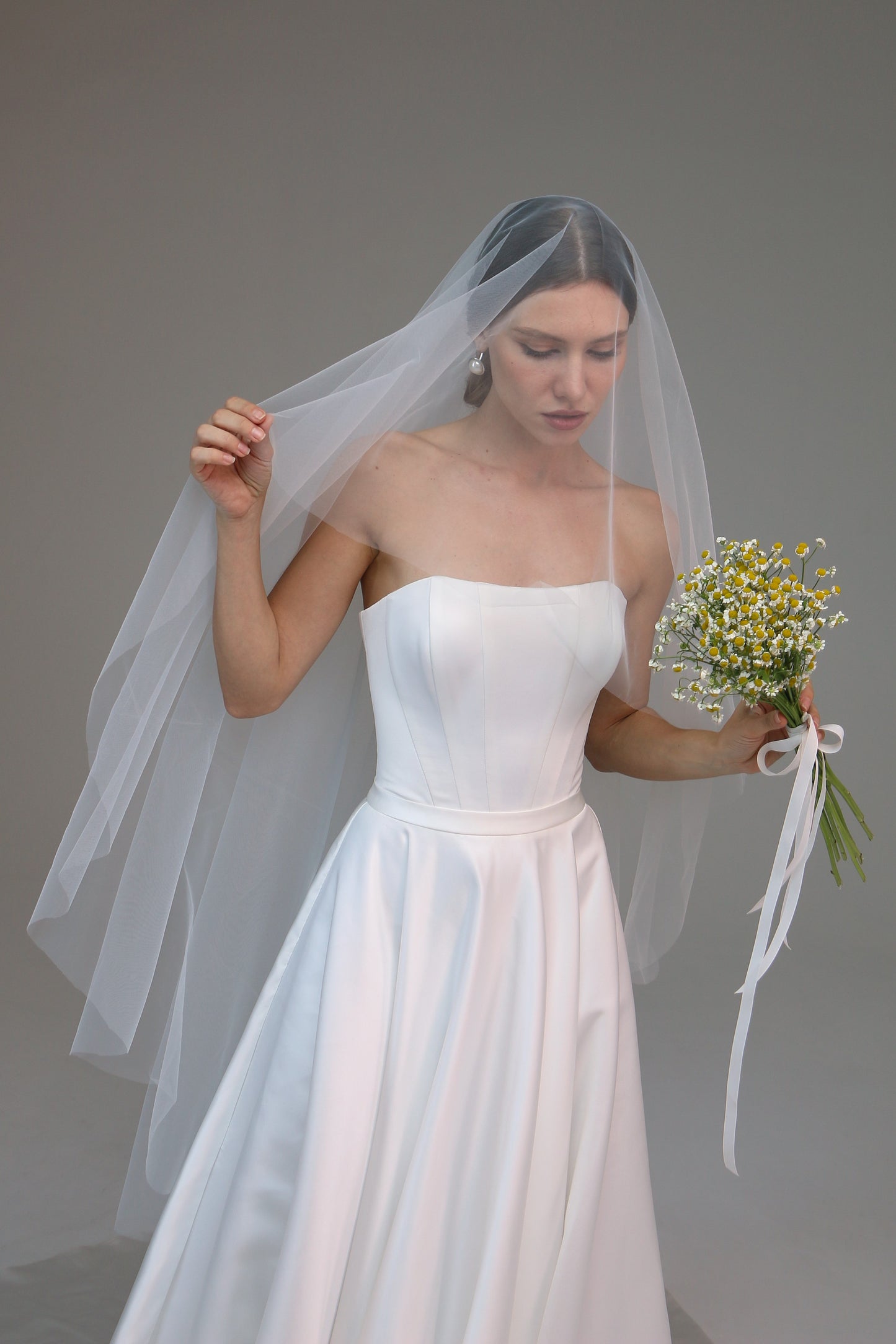 Blusher Veil-Chapel Length Veil-Simple Wedding Veil-Boho Veil | Custom Veil
