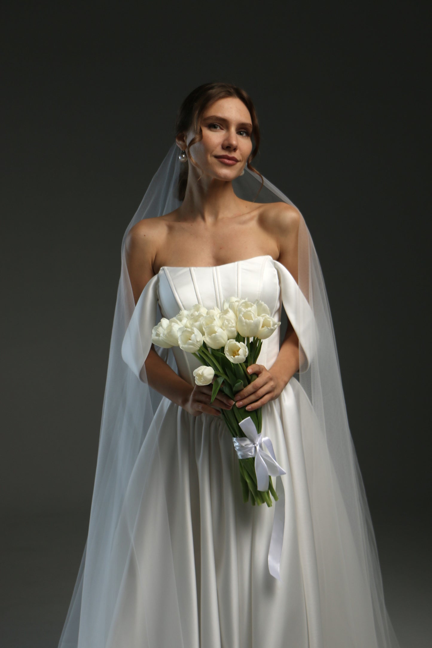 Blusher Drop Veil - Sheer Double Layer Cathedral Wedding Veil with Raw Edge | Dramatic Long Bridal Illusion Veil