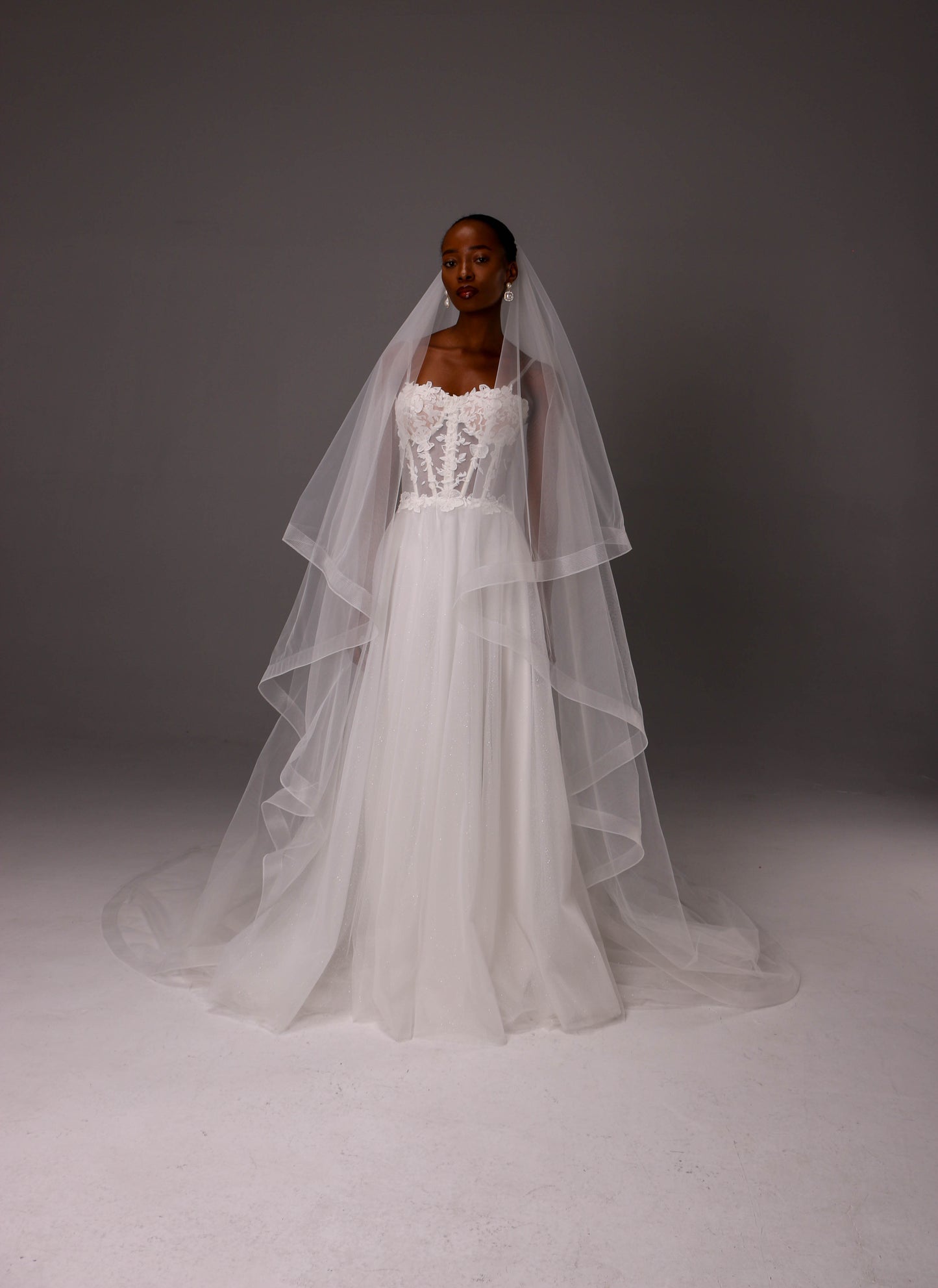 Two-Tier Horsehair Edge Bridal Veil