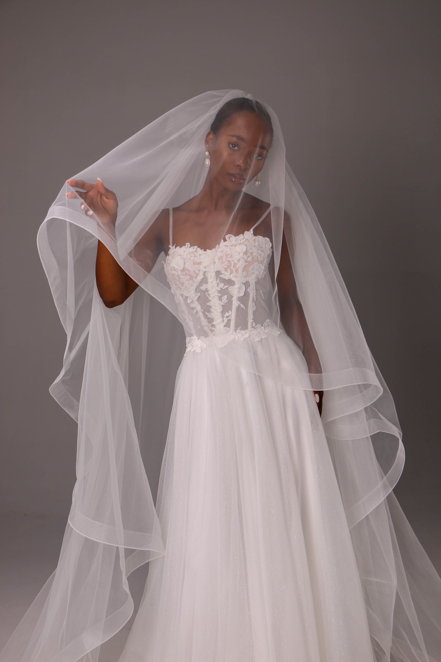 Two-Tier Horsehair Edge Bridal Veil