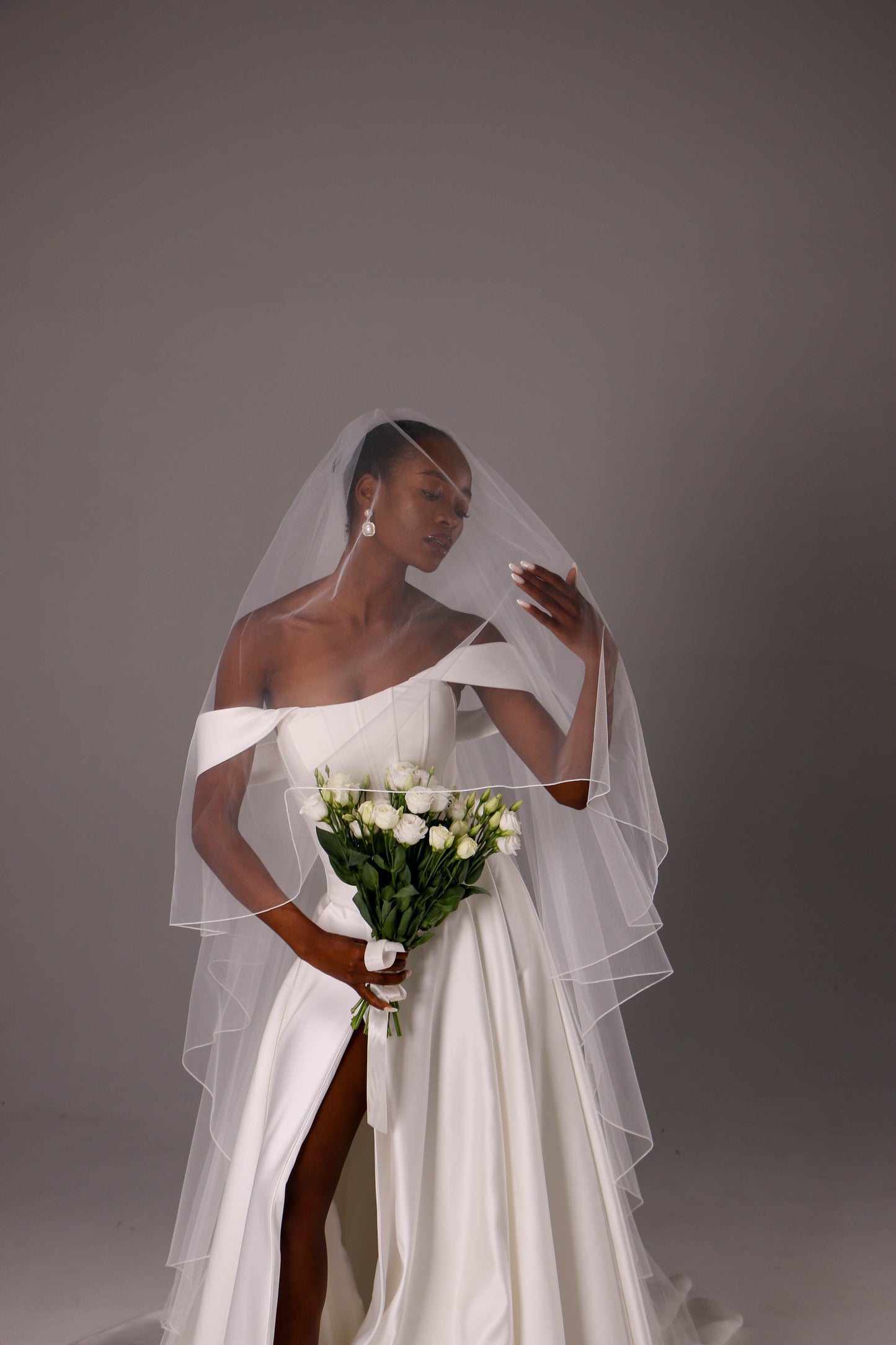 Two Tier Wedding Veil with Pencil Edge
