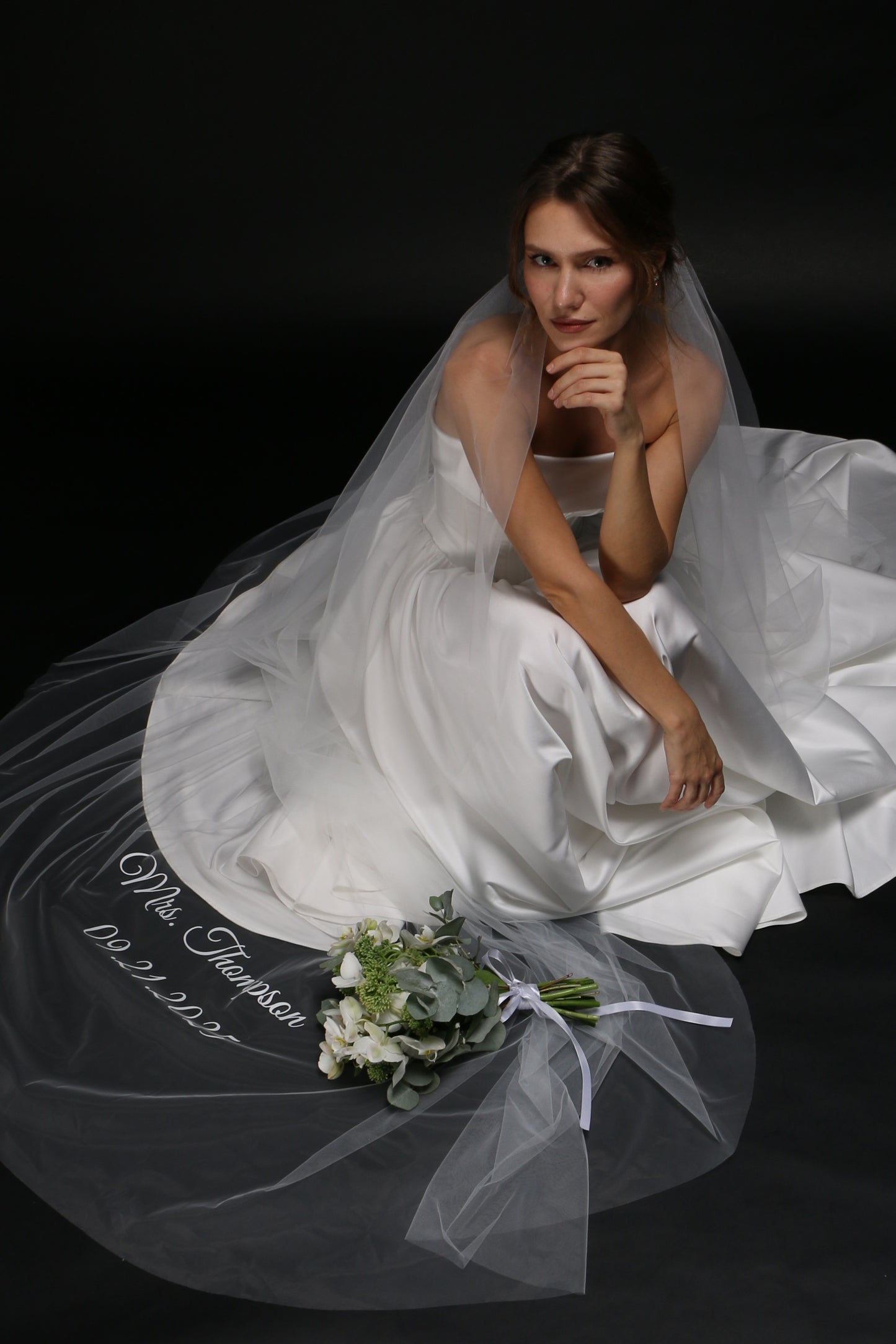 Personalized Wedding Veil | Custom Text Veil, Bridal Veil with Wording, Customized Veil for Hen Party, Bachelorette, or Bridal Shower