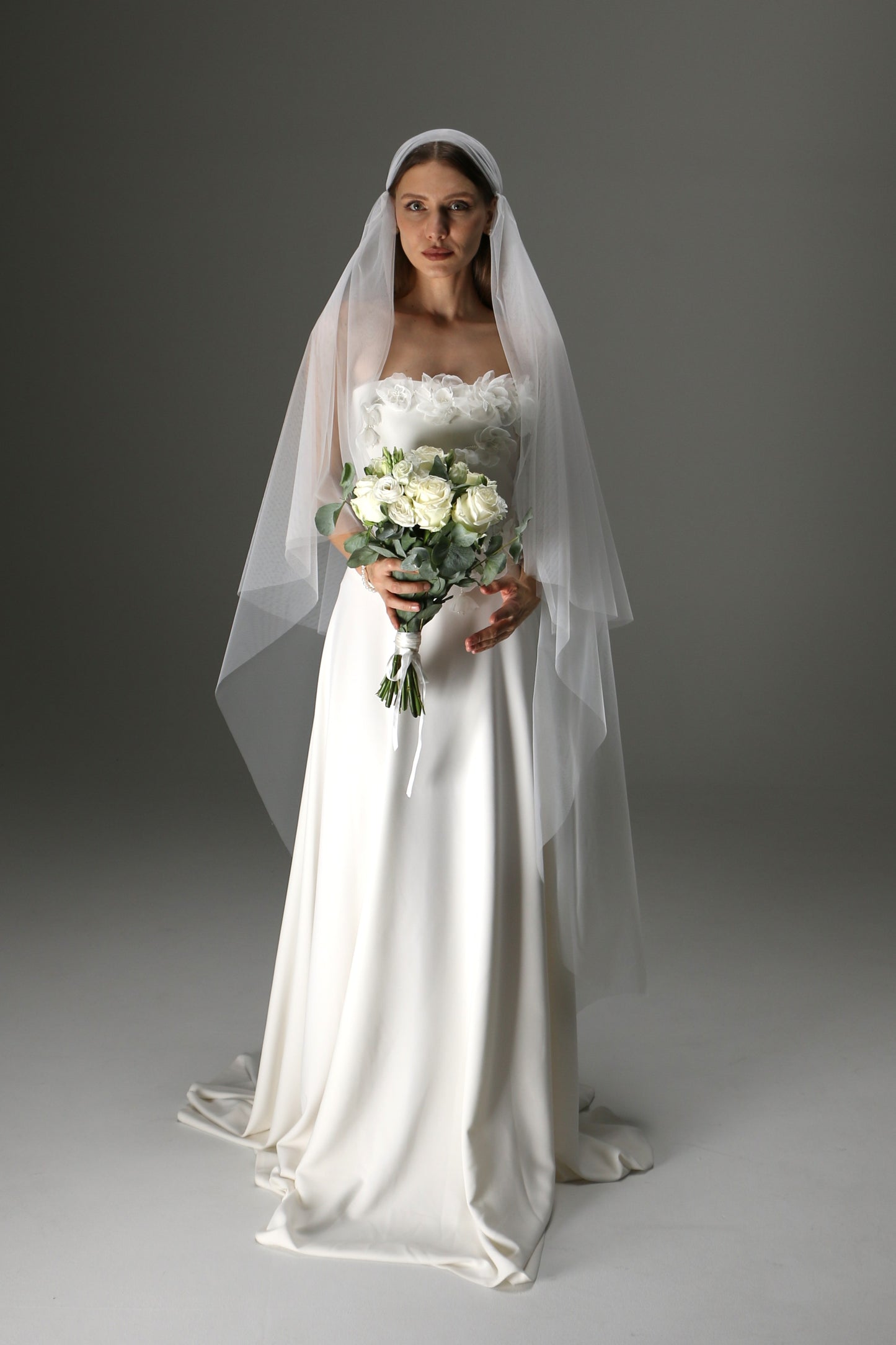 Juliet Cap Veil with Two Layers – Boho Vintage Bridal Veil - M1001