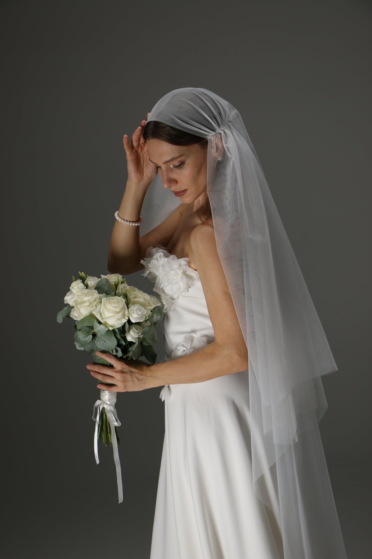 Juliet Cap Veil with Two Layers – Boho Vintage Bridal Veil - M1001