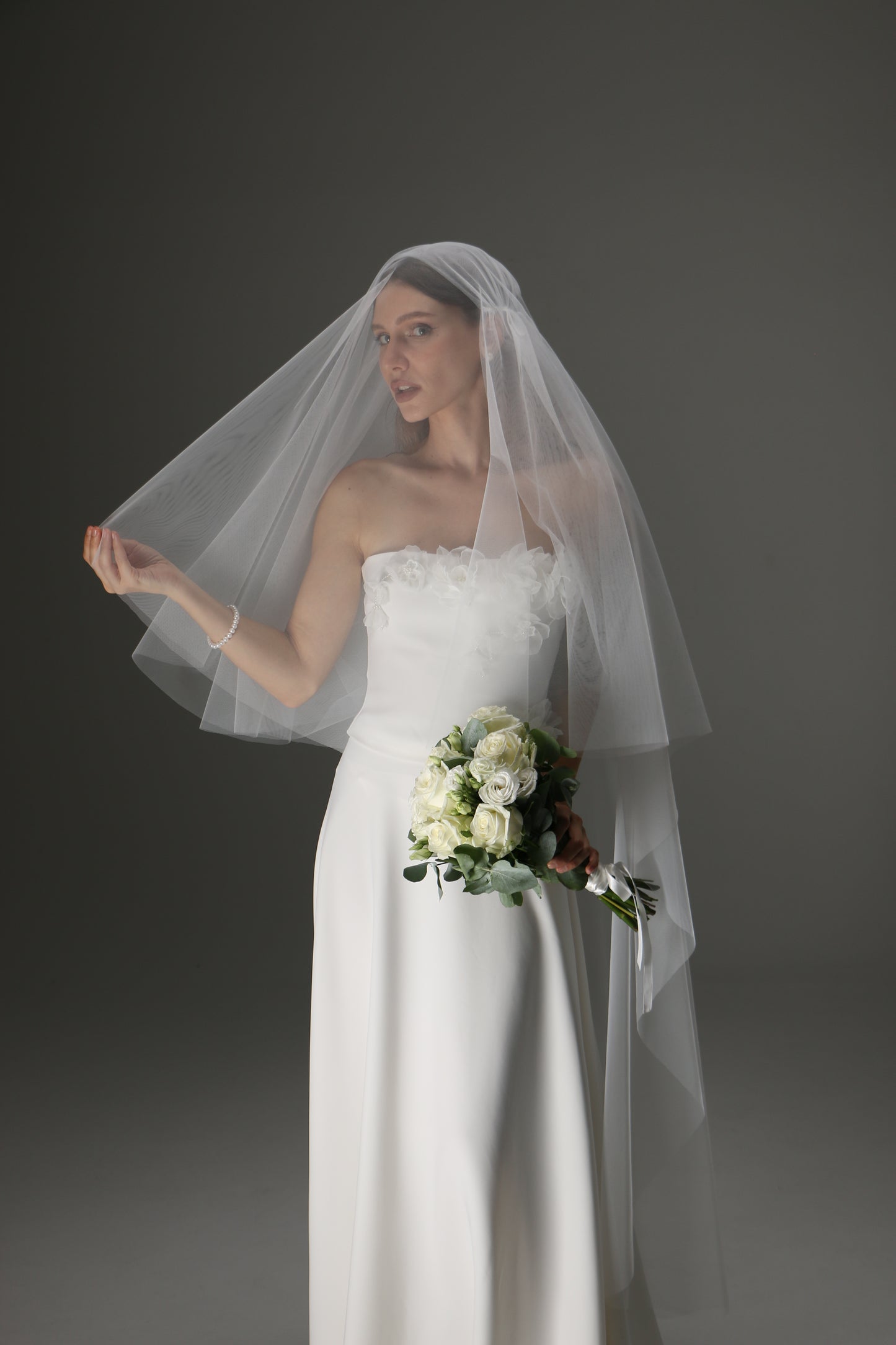 Juliet Cap Veil with Two Layers – Boho Vintage Bridal Veil - M1001