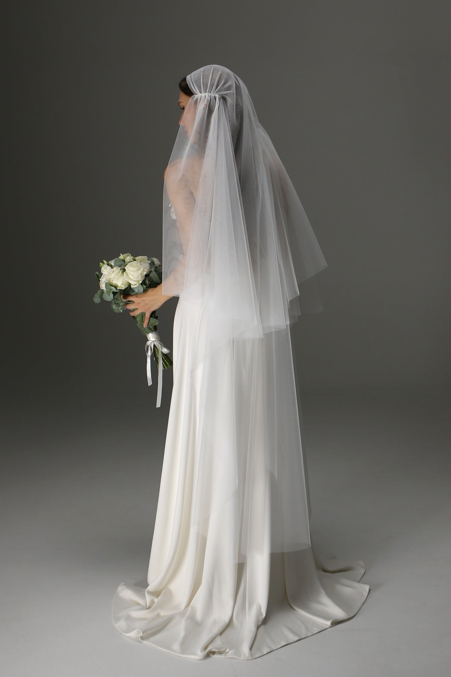 Juliet Cap Veil with Two Layers – Boho Vintage Bridal Veil - M1001
