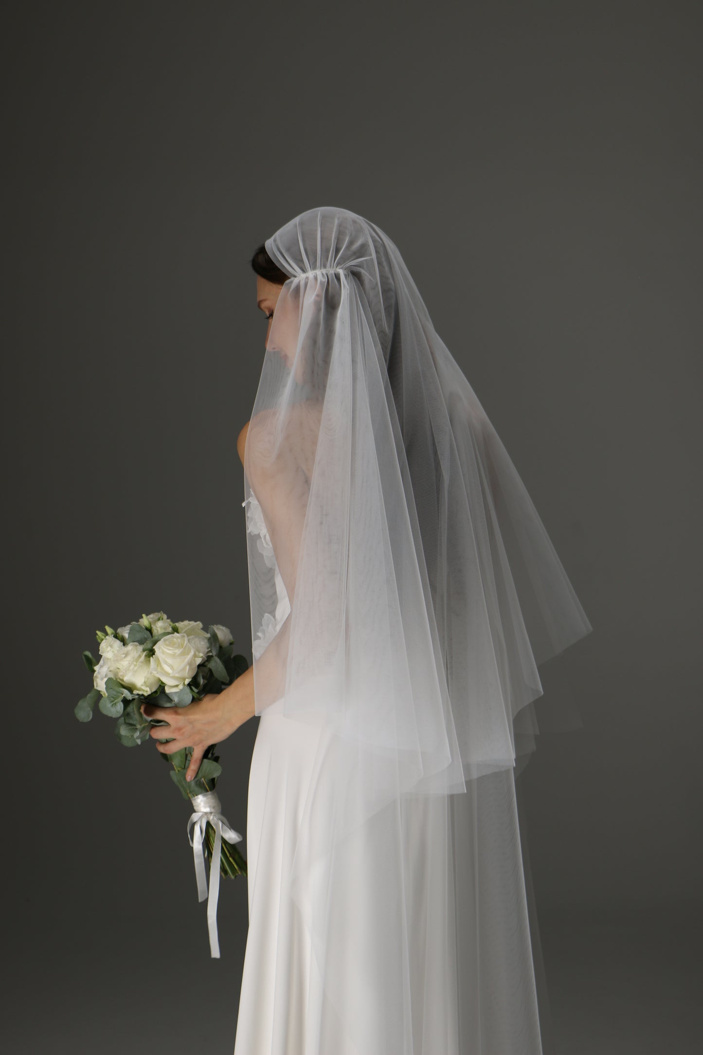 Juliet Cap Veil with Two Layers – Boho Vintage Bridal Veil - M1001