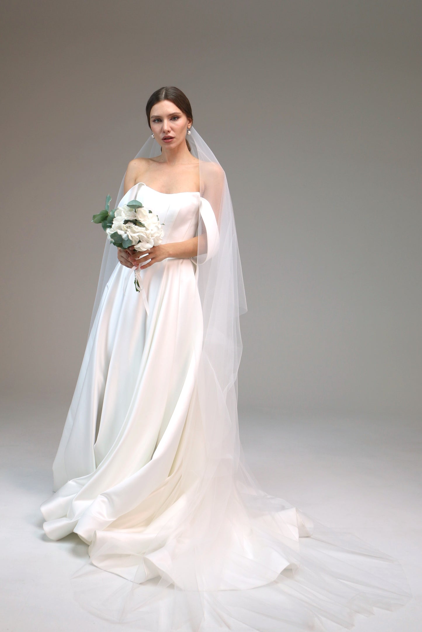 Single layer soft simple wedding veil,Simple wedding veil ,One tier bridal veil soft