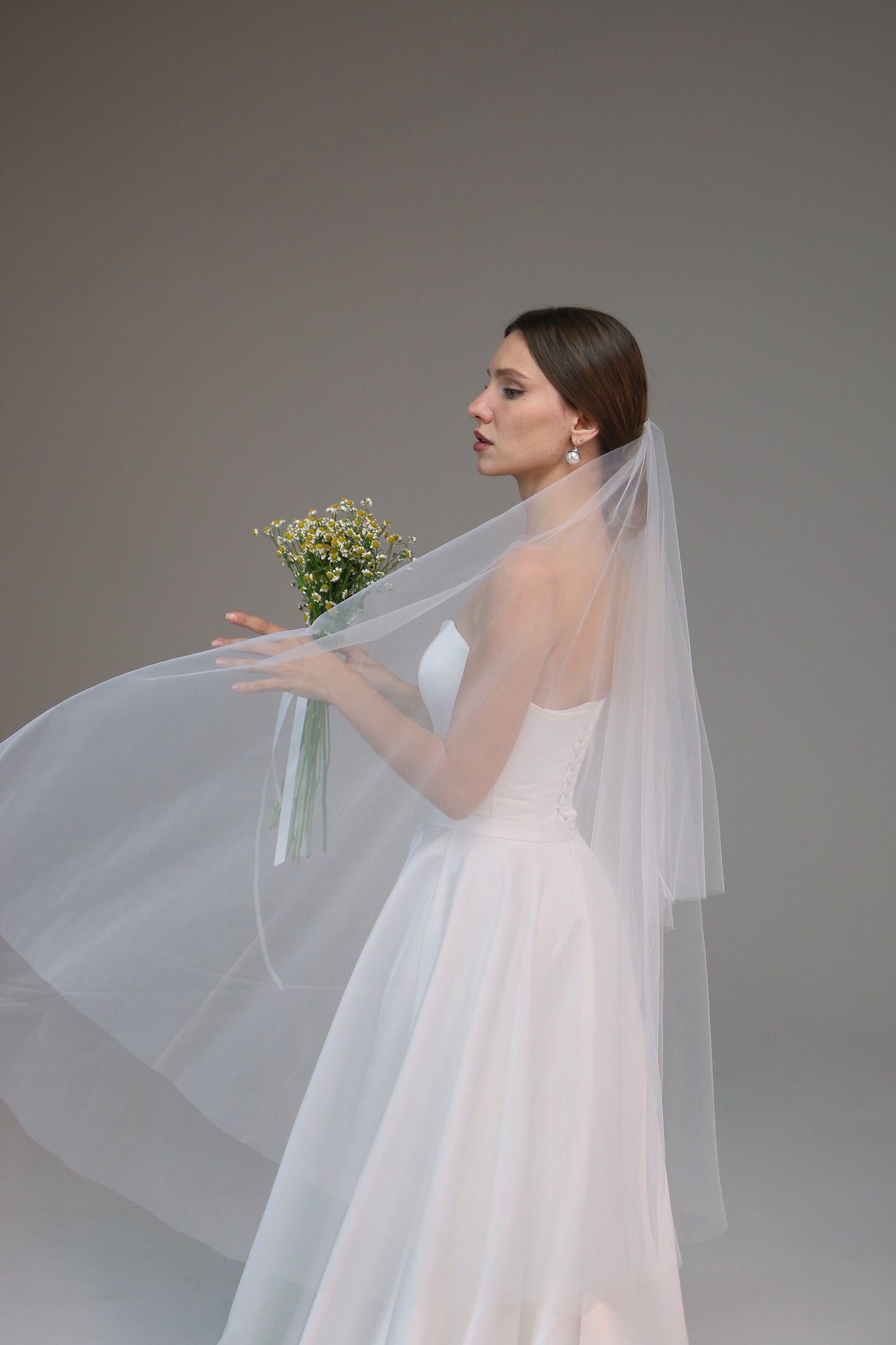 Blusher Veil-Chapel Length Veil-Simple Wedding Veil-Boho Veil | Custom Veil